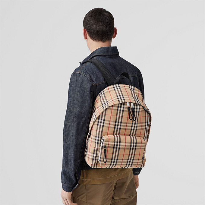 burberry vintage check nylon backpack